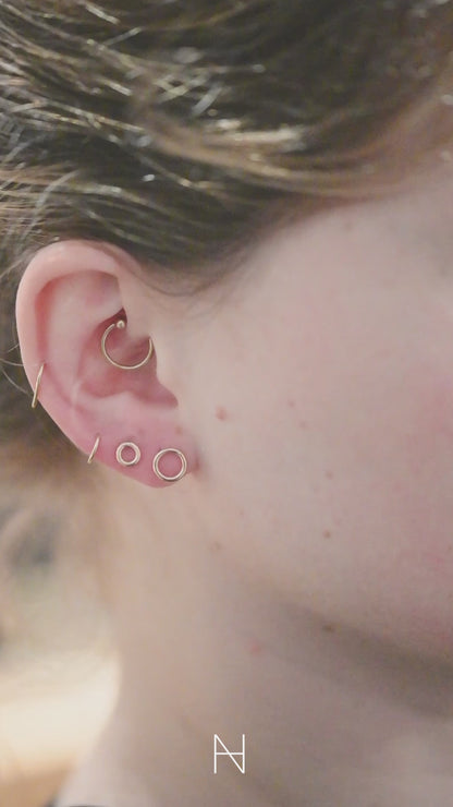 Open Circle Stud Earrings, Gold Fill, Rose Gold Fill, or Sterling Silver