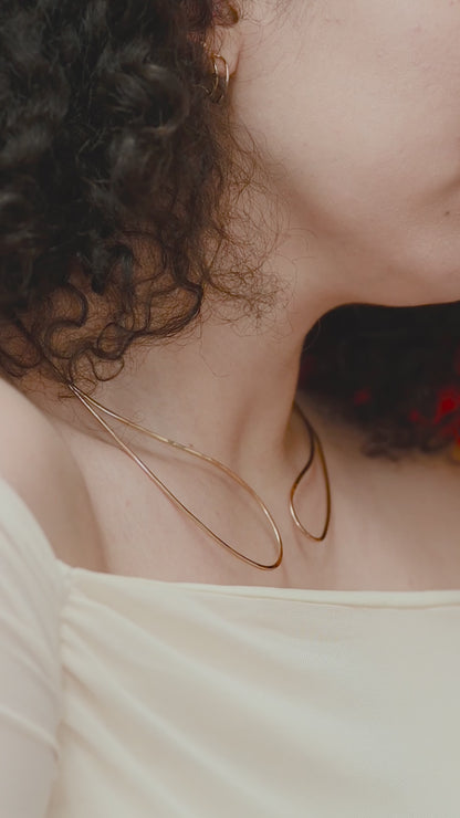 Wave Collar Necklace, Gold Fill, Rose Gold Fill, or Sterling Silver