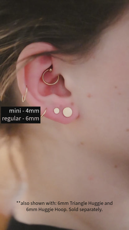 Mini Dot Stud Earrings in Solid Gold