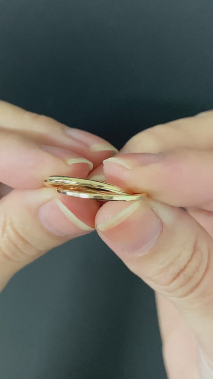 Asymmetrical Interlocking Ring, 14K Solid Gold