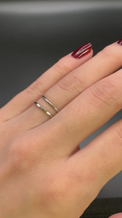 Thick Ring, Solid 14K White Gold