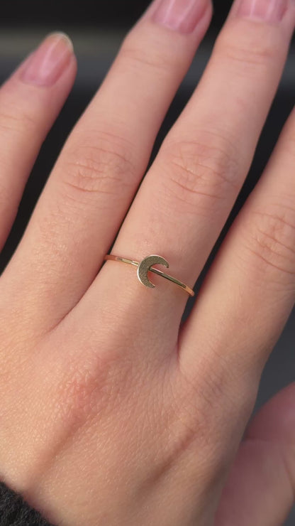 Moon Ring, 14K Rose Gold Fill