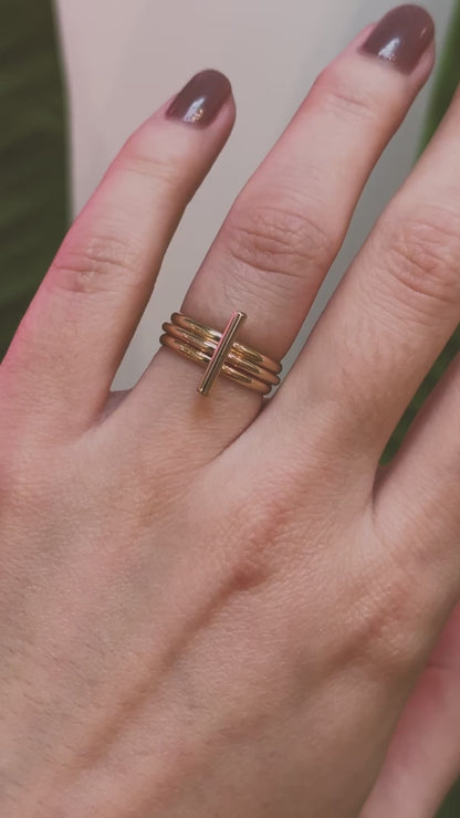 Mini Bar Set of 3 Stacking Rings, Gold Fill, Rose Gold Fill or Sterling Silver
