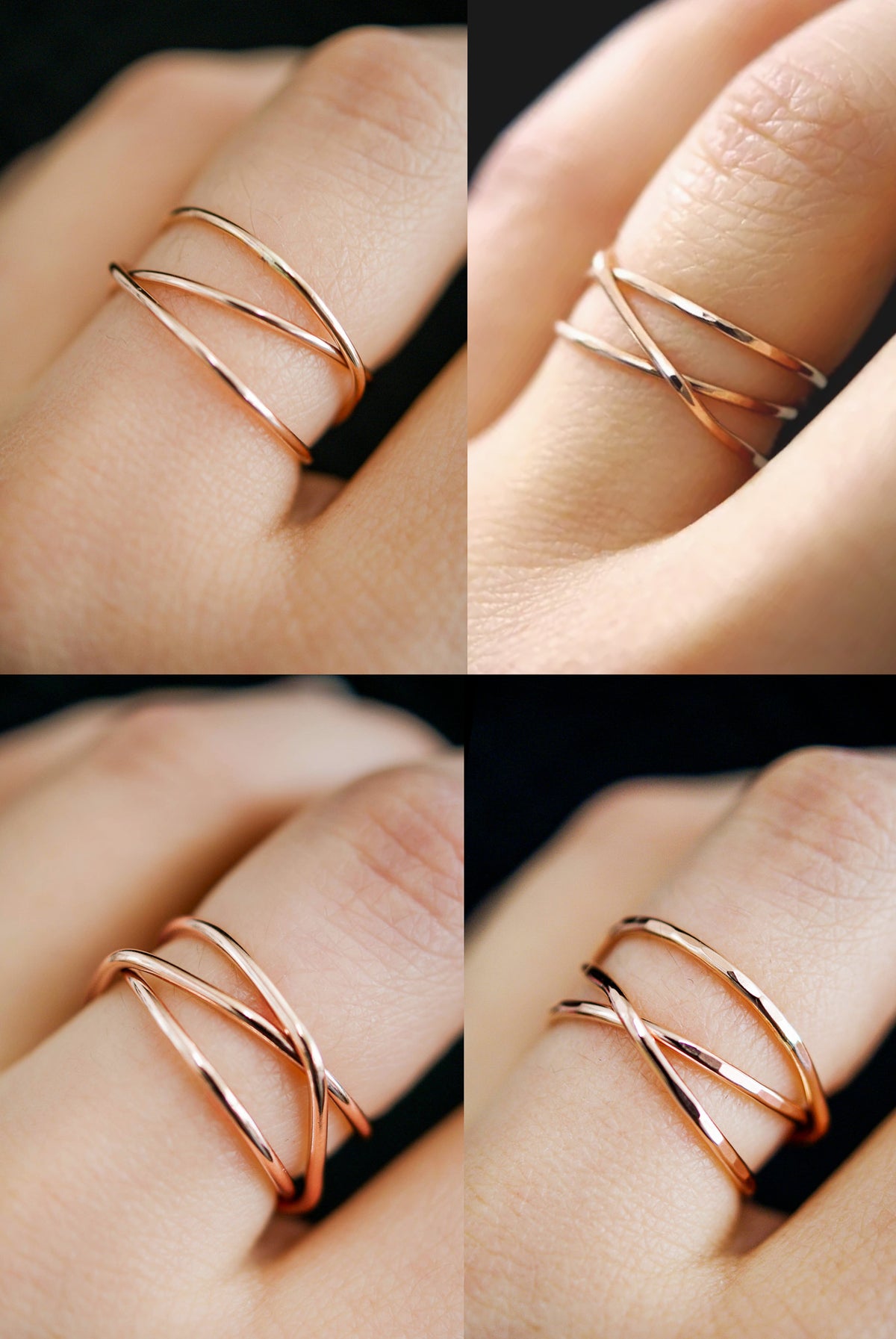 Wraparound Ring, Solid 14K Rose Gold