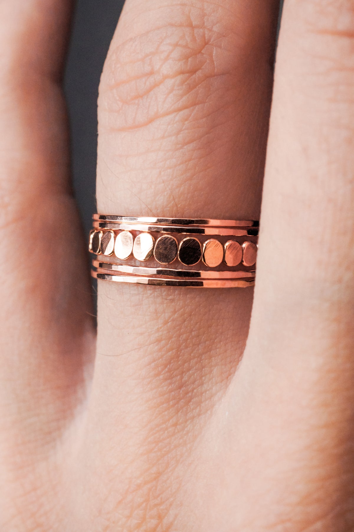 The Minimal Bead Set of 5 Stacking Rings, Gold Fill, Rose Gold Fill or Sterling Silver