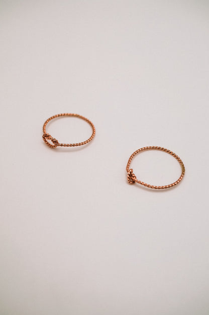 Twist Closed Knot Ring, Solid 14K Rose Gold