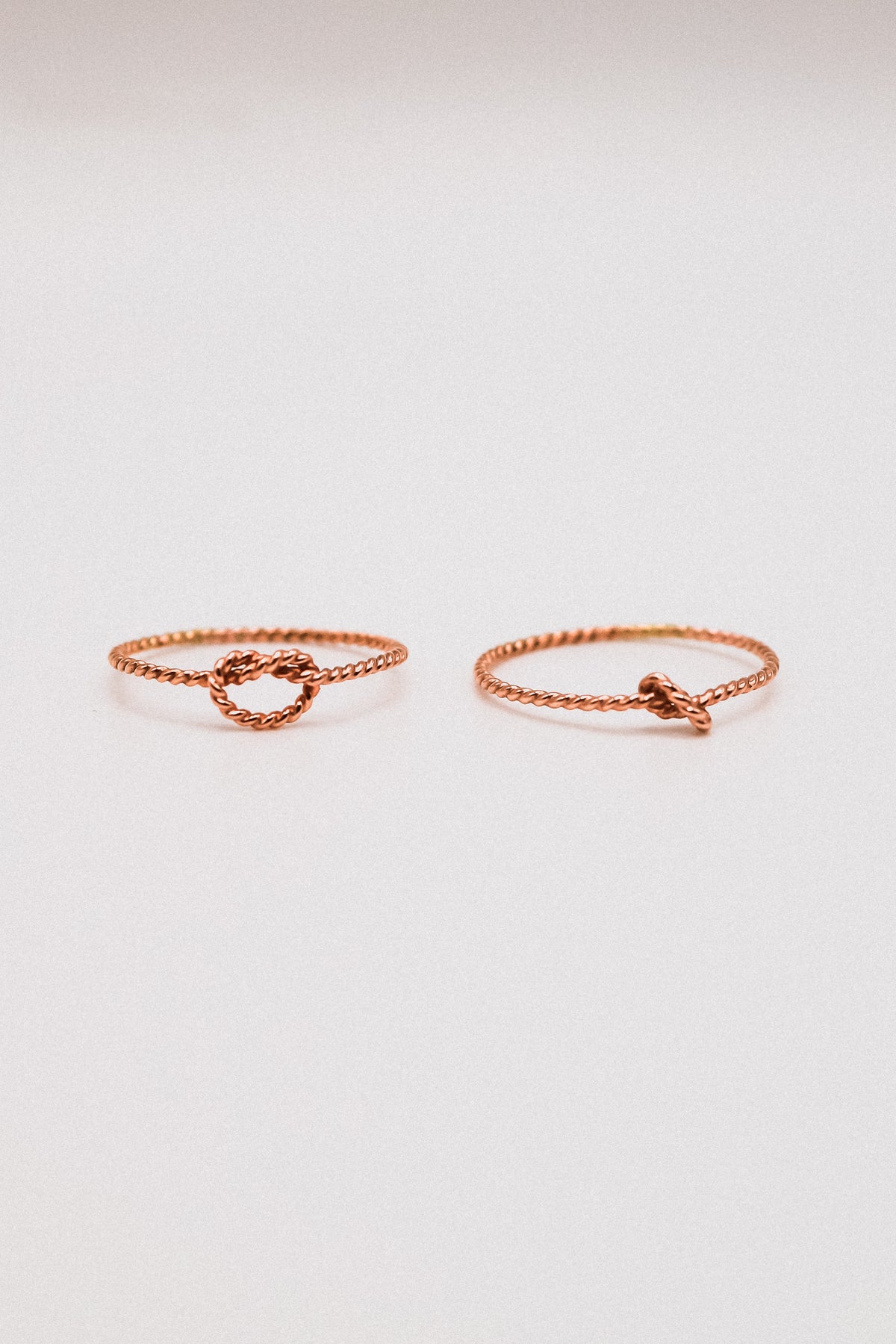 Twist Open Knot Ring, Solid 14K Rose Gold