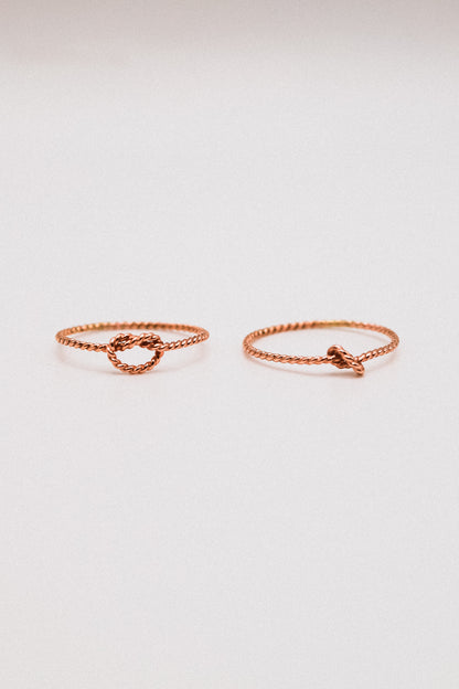 Twist Open Knot Ring, Solid 14K Rose Gold