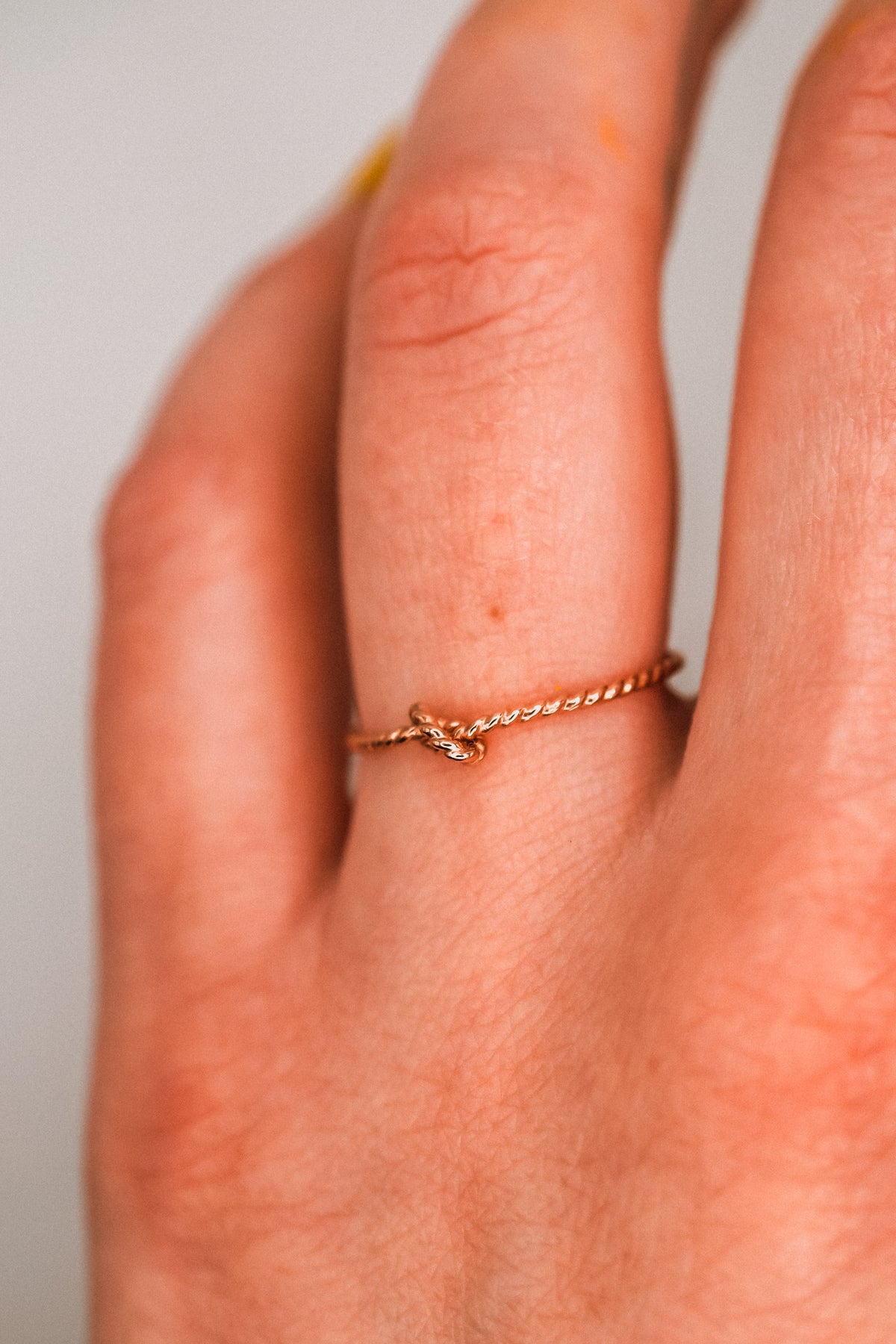 Twist Closed Knot Ring, Solid 14K Rose Gold