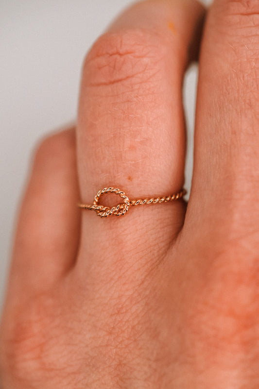 Twist Open Knot Ring, 14K Rose Gold Fill