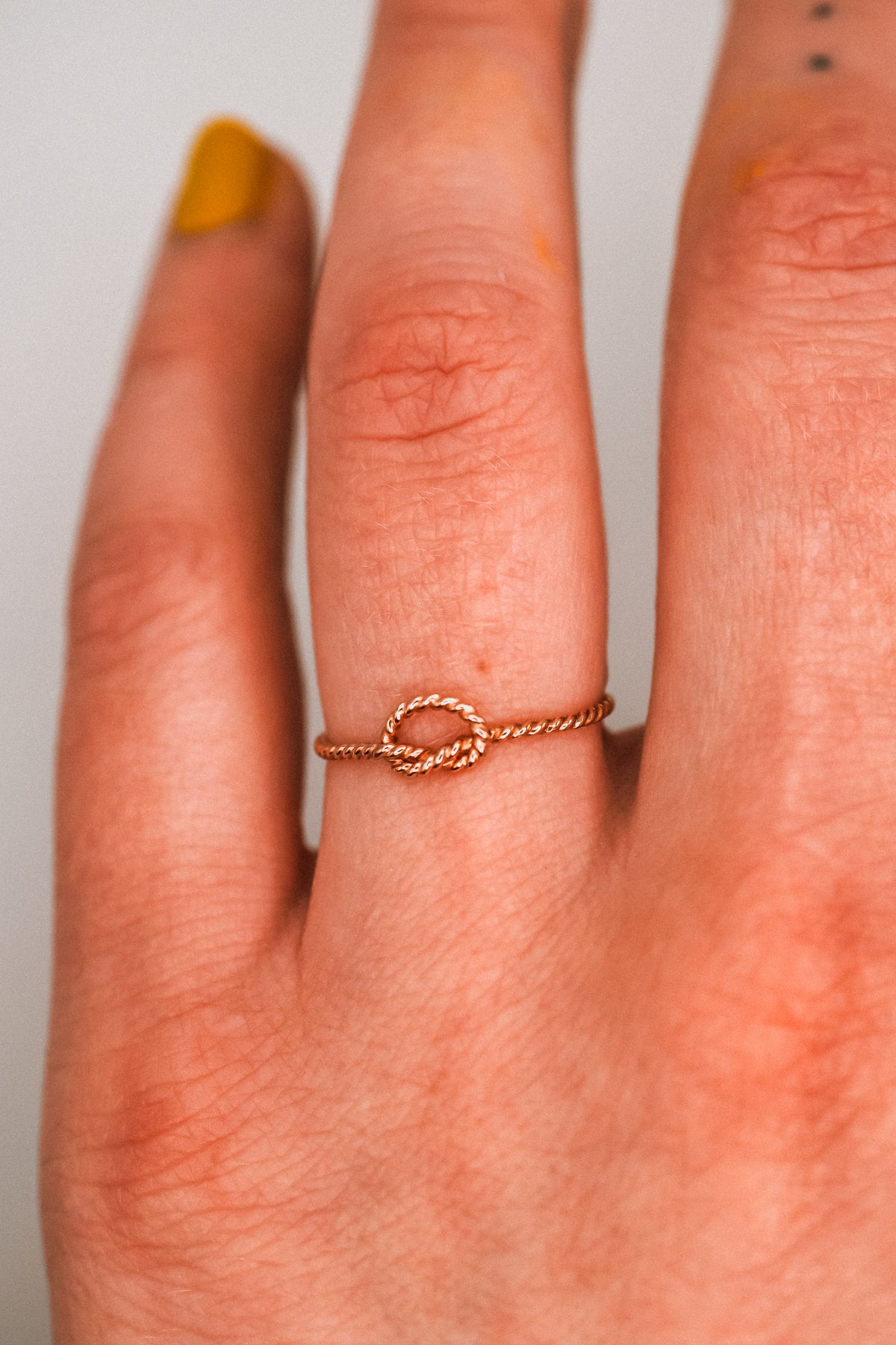 Twist Open Knot Ring, Solid 14K Rose Gold