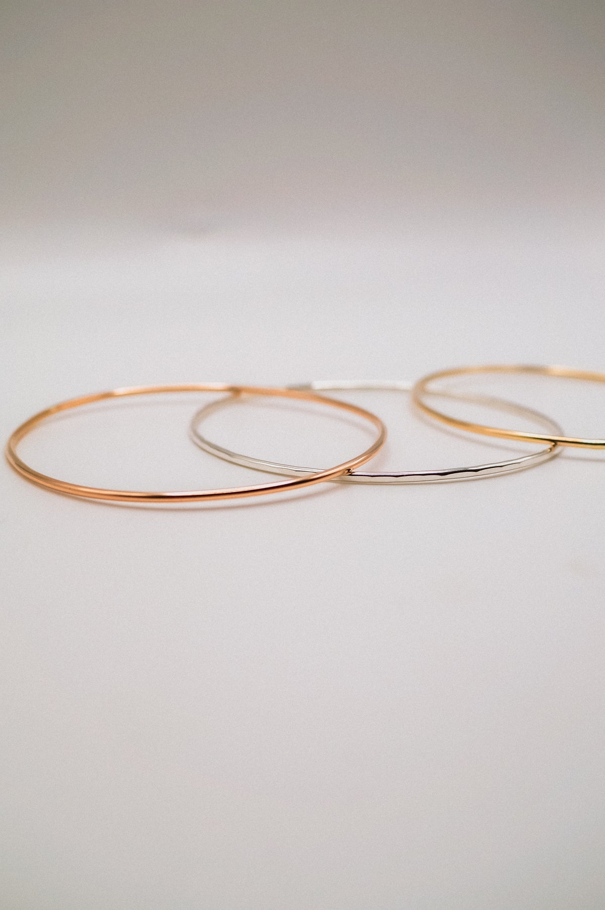 Rounded Bangle Bracelet, Gold Fill, Rose Gold Fill or Sterling Silver