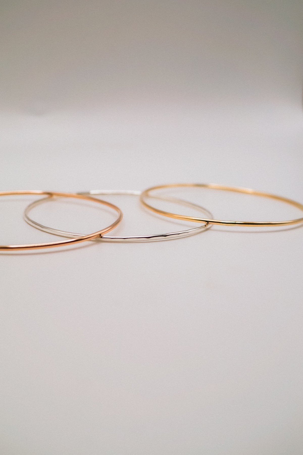 Rounded Bangle Bracelet, Gold Fill, Rose Gold Fill or Sterling Silver
