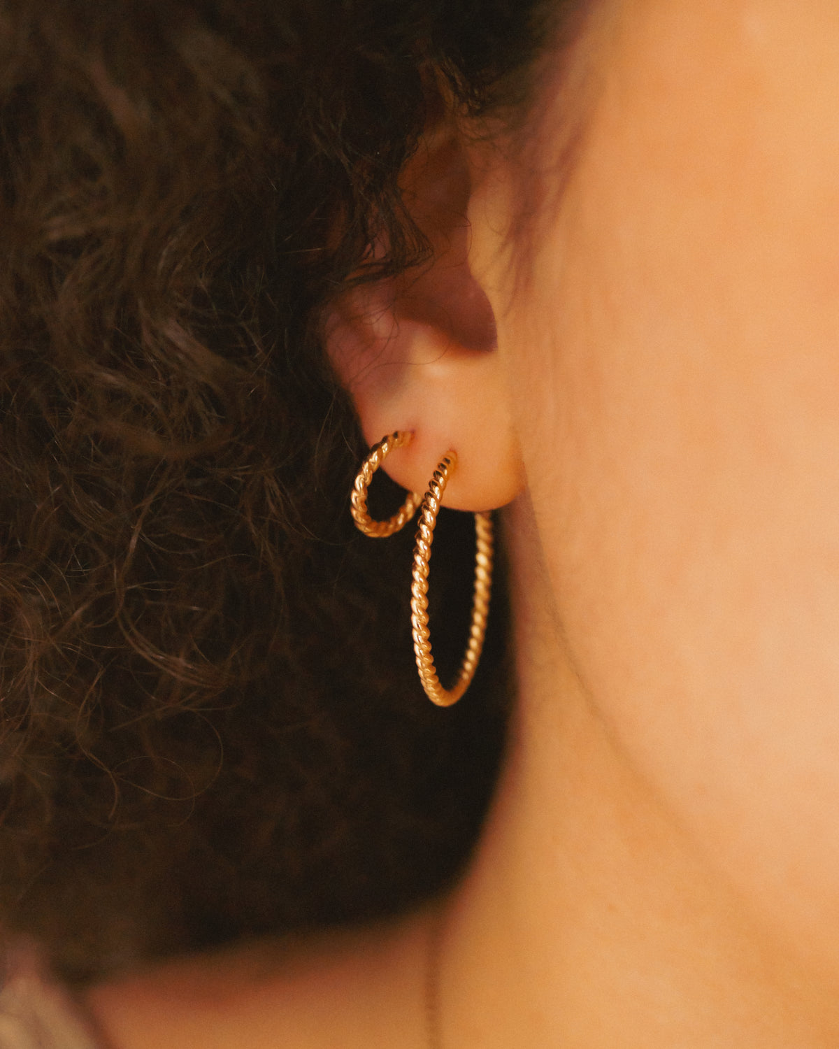 Chunky Twist Hoops in 14K Gold Fill, Rose Gold Fill or Sterling Silver