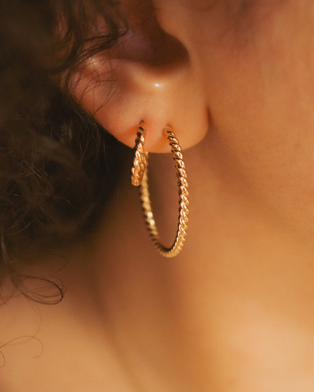 Chunky Twist Hoops in 14K Gold Fill, Rose Gold Fill or Sterling Silver