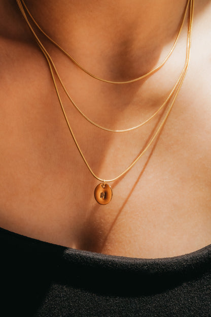 Monogram Circle Charm, Solid 14K Gold