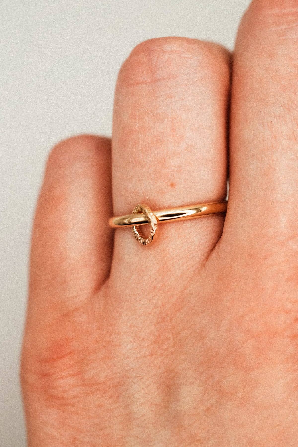 Solitaire Sparkle Link Ring, 14K Gold Fill