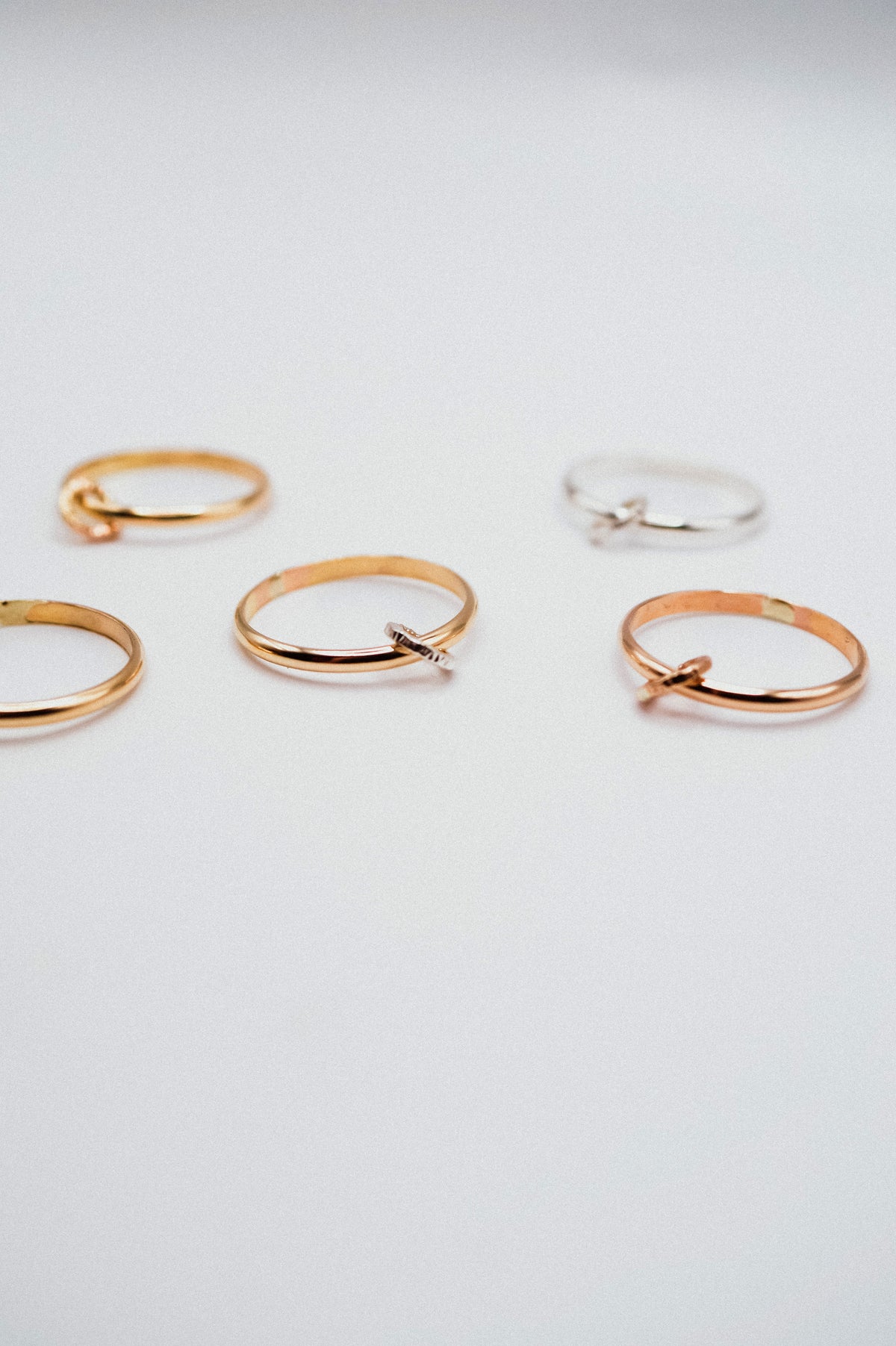 Solitaire Sparkle Link Ring, 14K Rose Gold Fill
