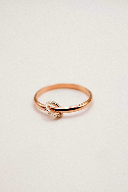 Solitaire Sparkle Link Ring, Mixed Metals