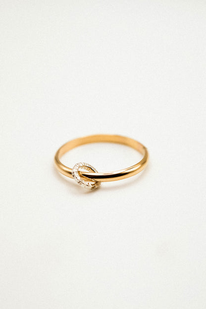 Solitaire Sparkle Link Ring, Mixed Metals