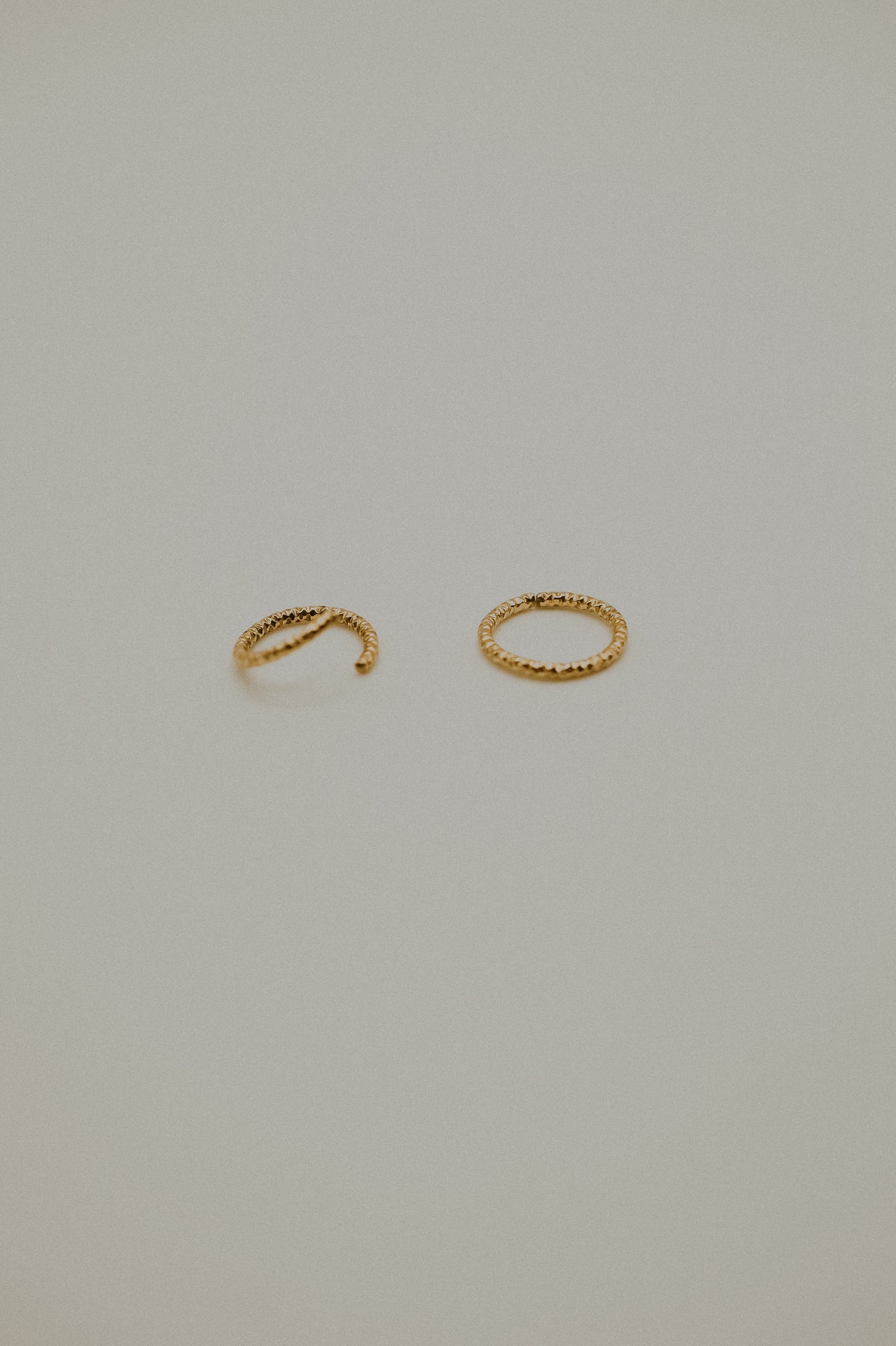 Sparkle Huggie Hoop Earring in Solid 14K Gold