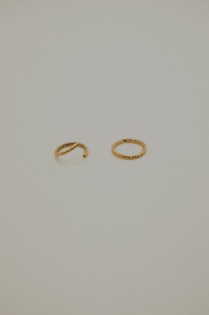 Sparkle Huggie Hoop Earring in Solid 14K Gold