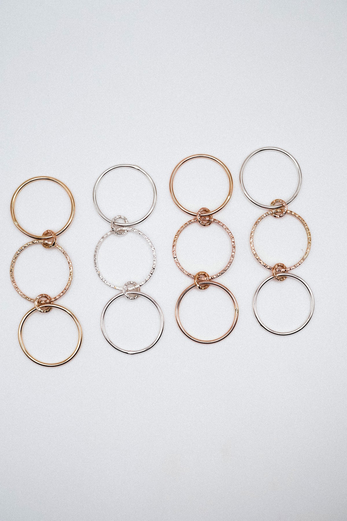 Sparkle Ladder Link Ring, 14K Gold Fill
