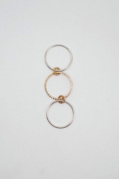 Sparkle Ladder Link Ring, Mixed Metal