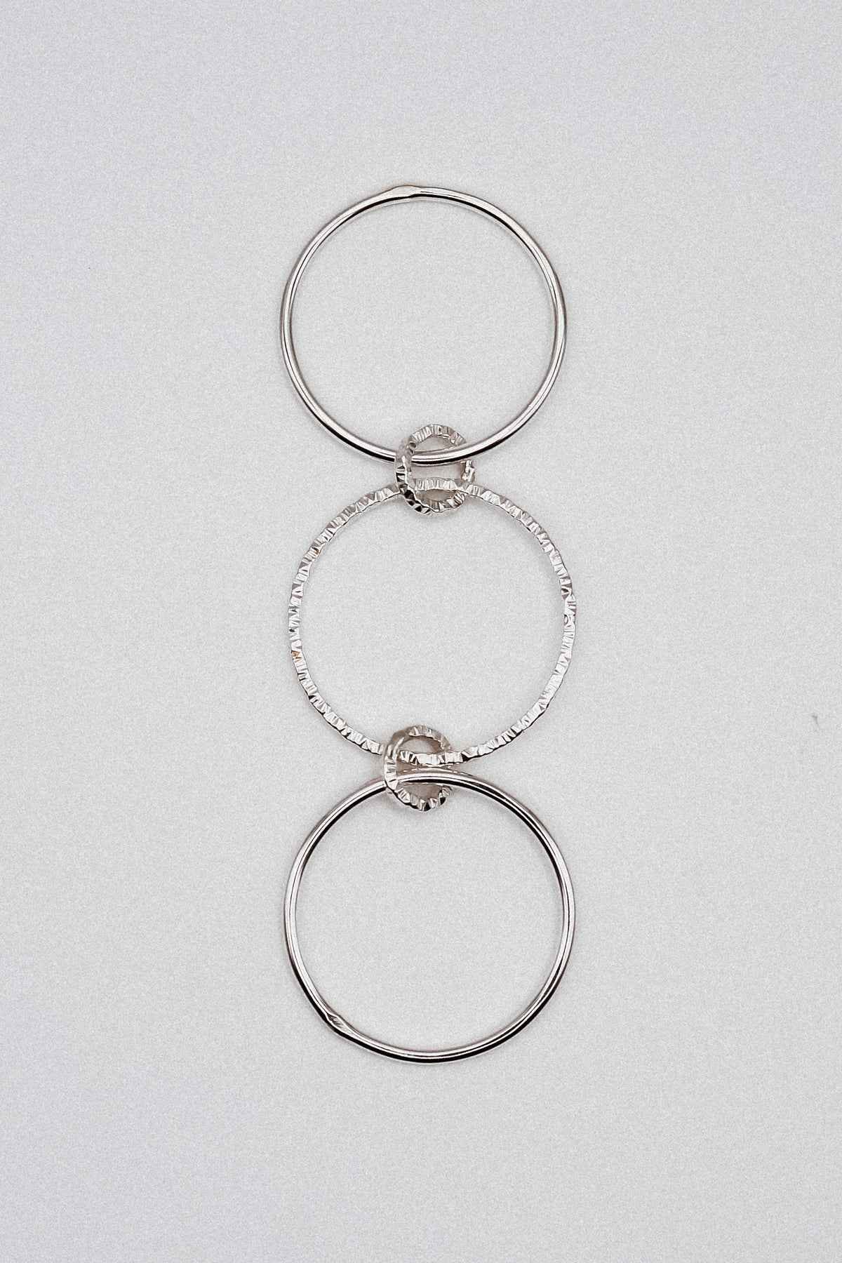 Sparkle Ladder Link Ring, Sterling Silver