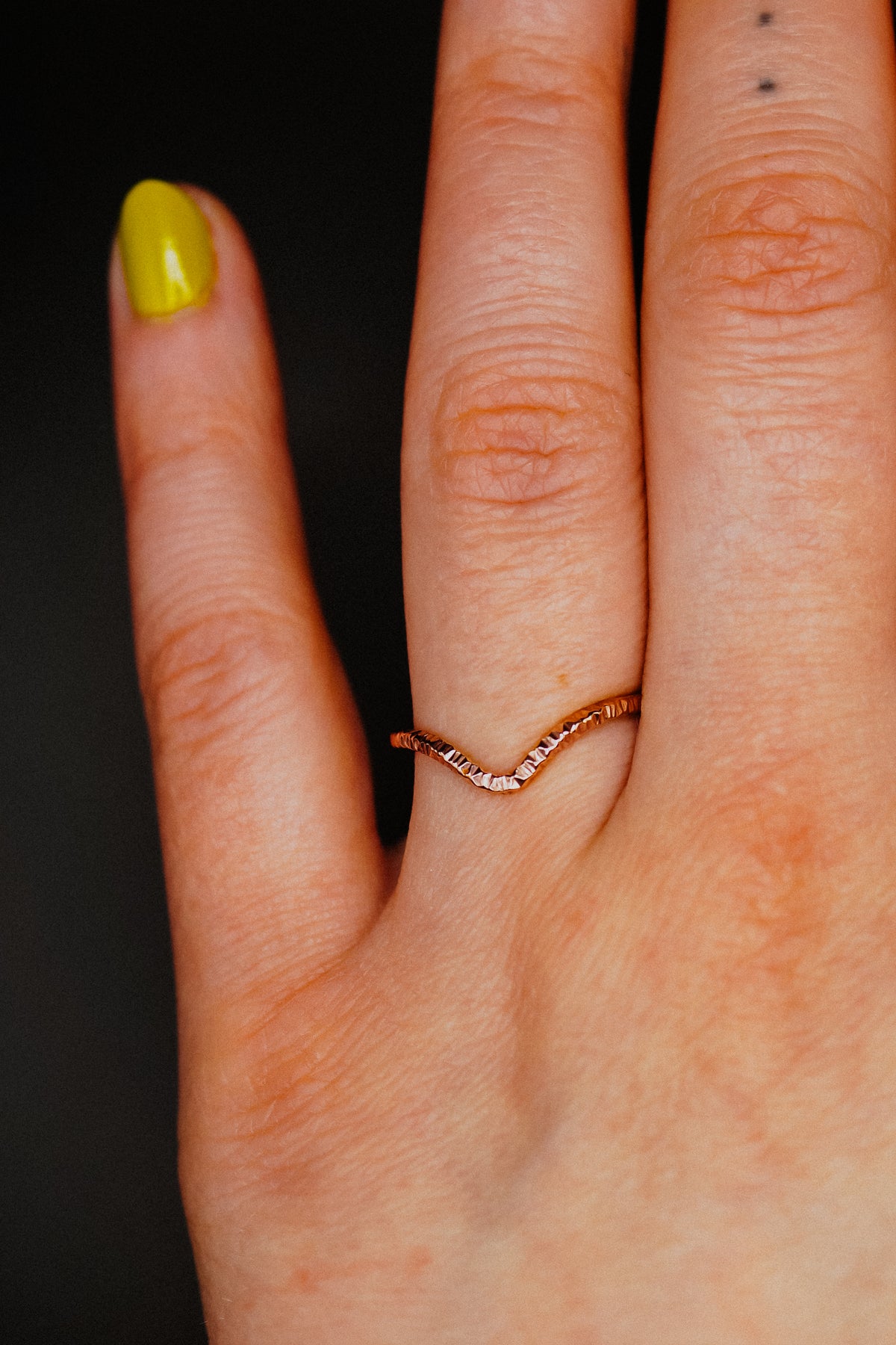 Sparkle Teardrop Ring, 14K Rose Gold Fill