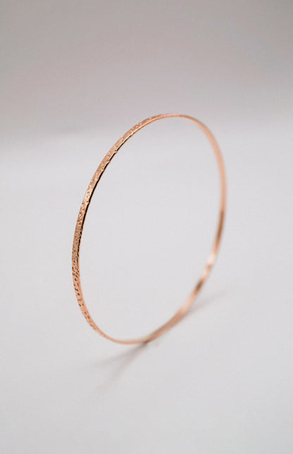 Speckled Bangle Bracelet, Solid 14K Gold or Rose Gold