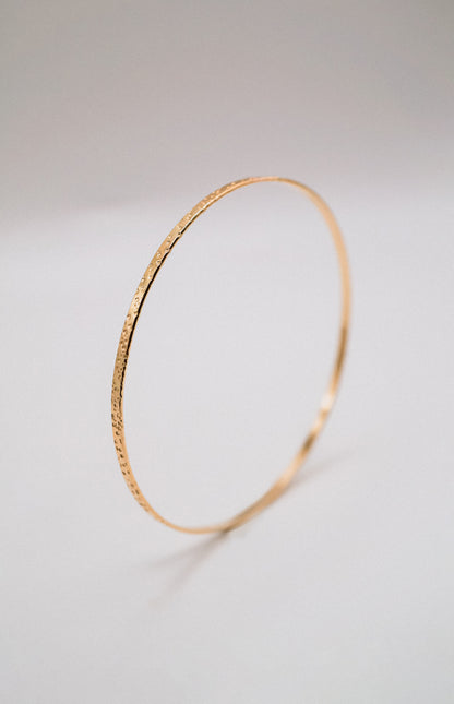 Speckled Bangle Bracelet, Solid 14K Gold or Rose Gold