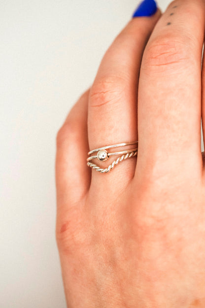 Spinner Ring Set of 3, Sterling Silver