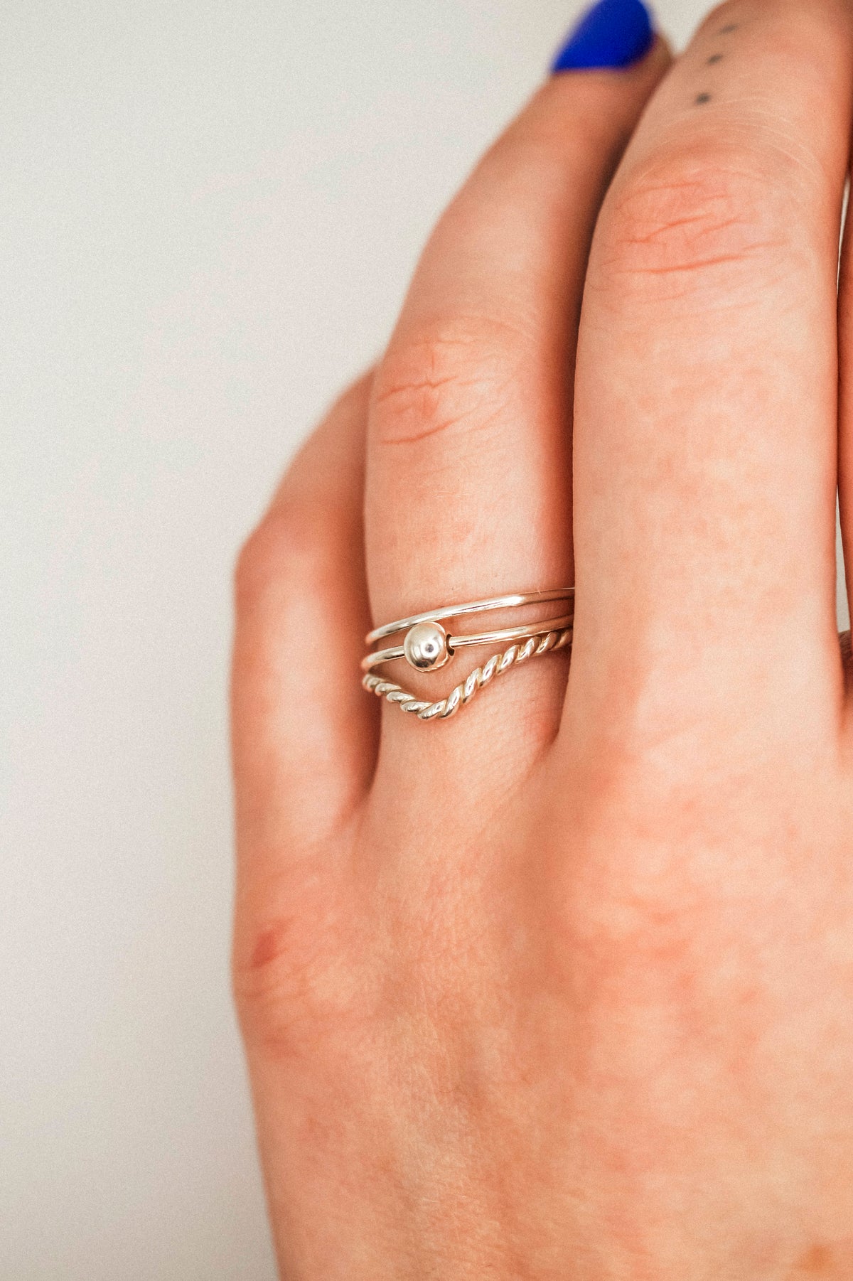 Spinner Ring Set of 3, Sterling Silver