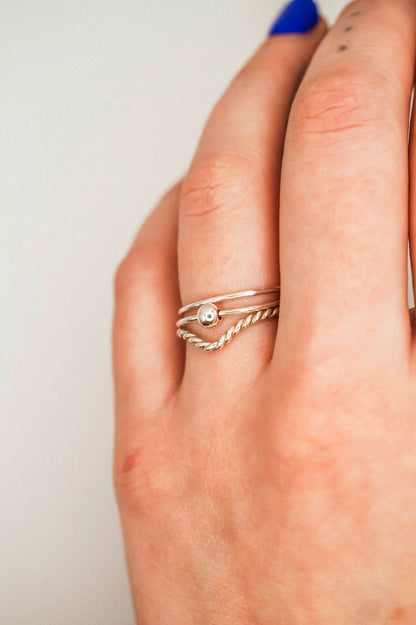 Spinner Ring Set of 3, Sterling Silver