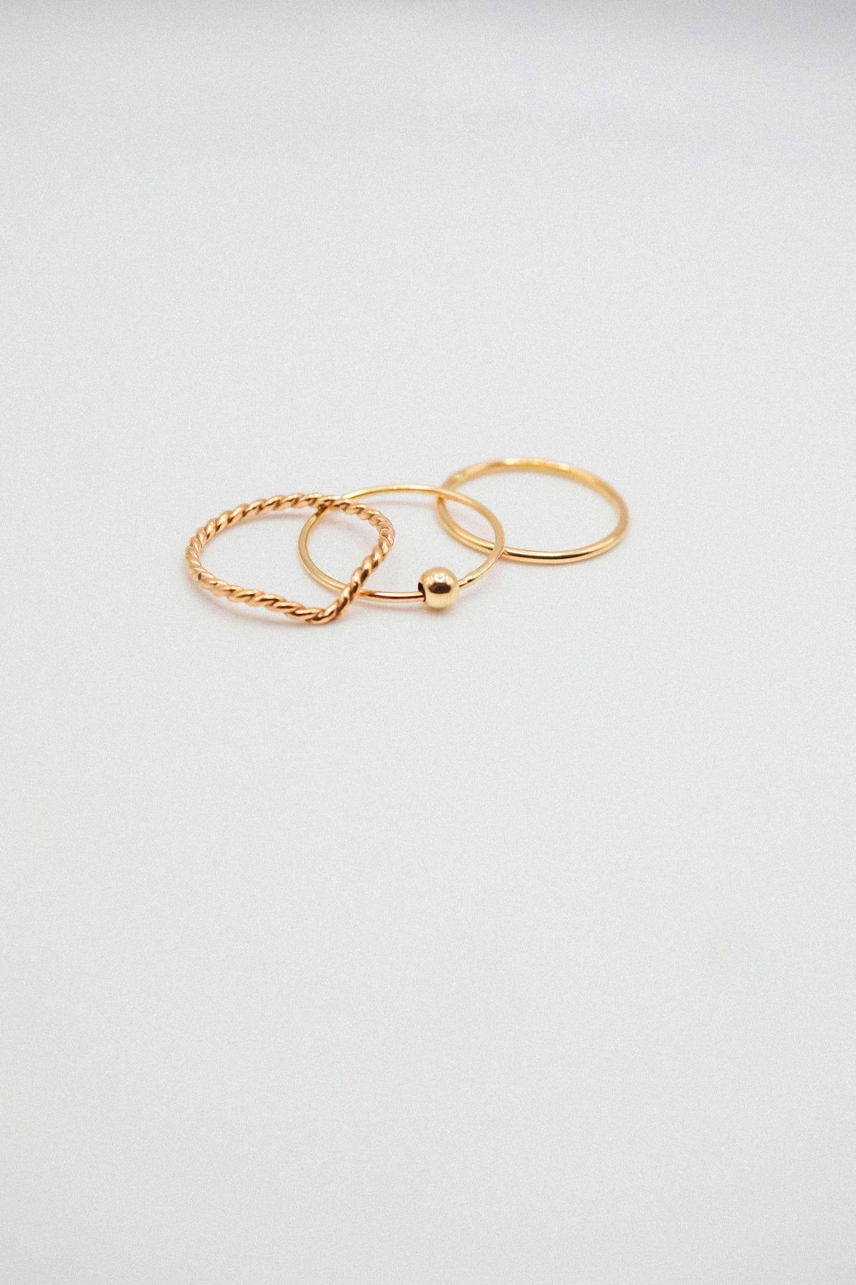 Spinner Ring Set of 3, 14K Gold FIll