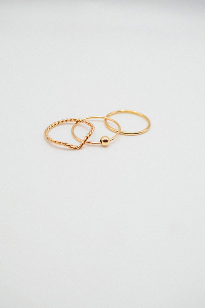 Spinner Ring Set of 3, 14K Gold FIll
