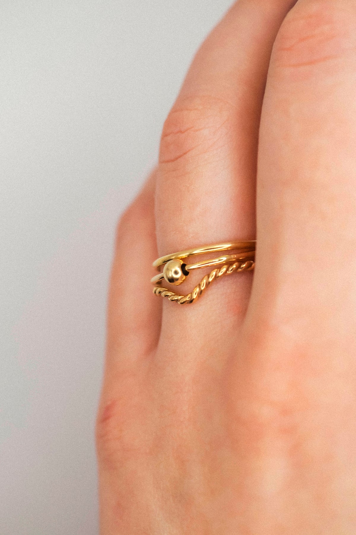Spinner Ring Set of 3, 14K Gold FIll