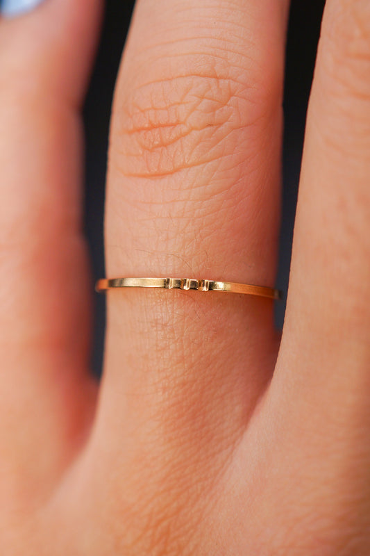 Square Lined Ring, 14K Gold Fill