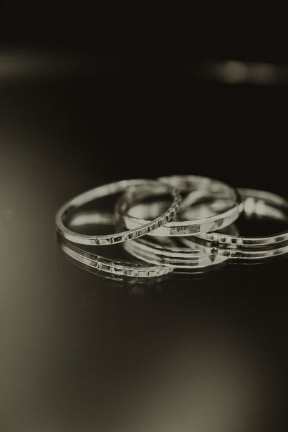 Half Lined Ring, Sterling Silver