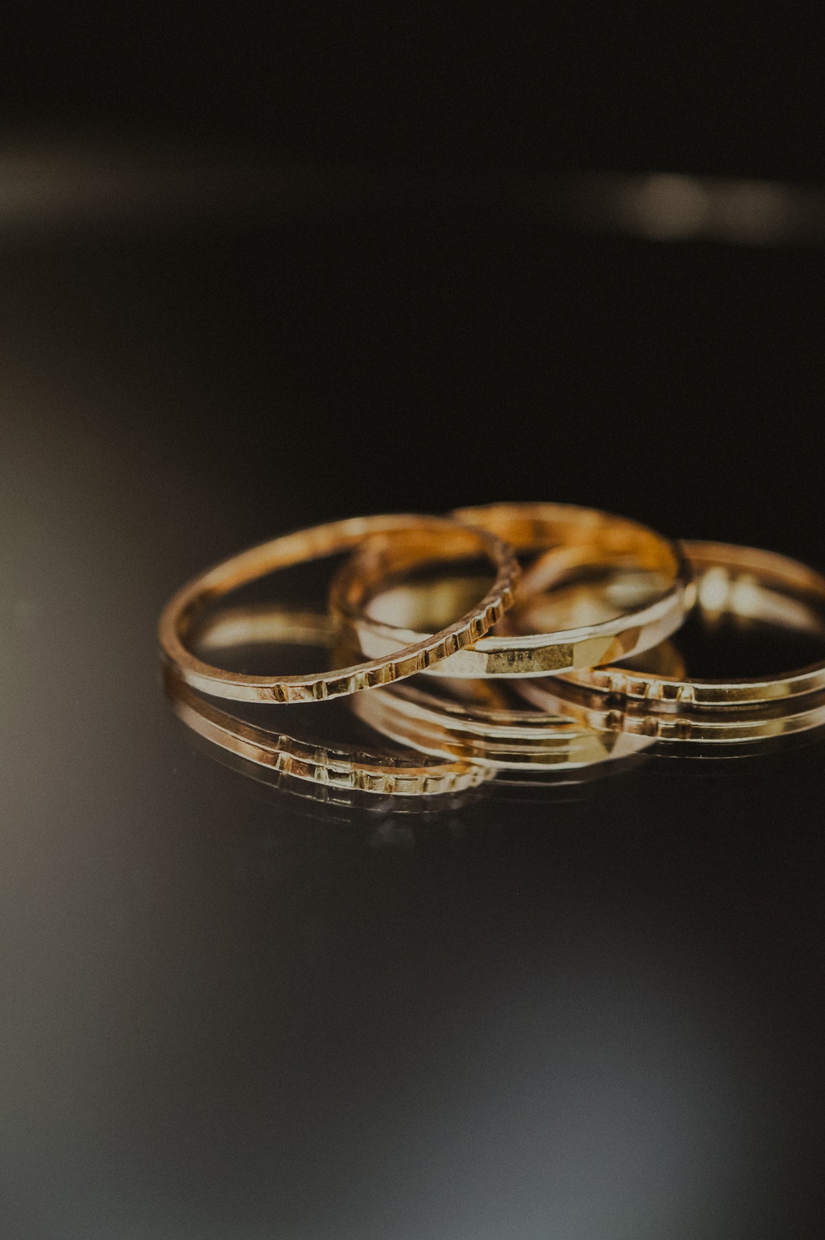 Half Lined Ring, 14K Gold Fill