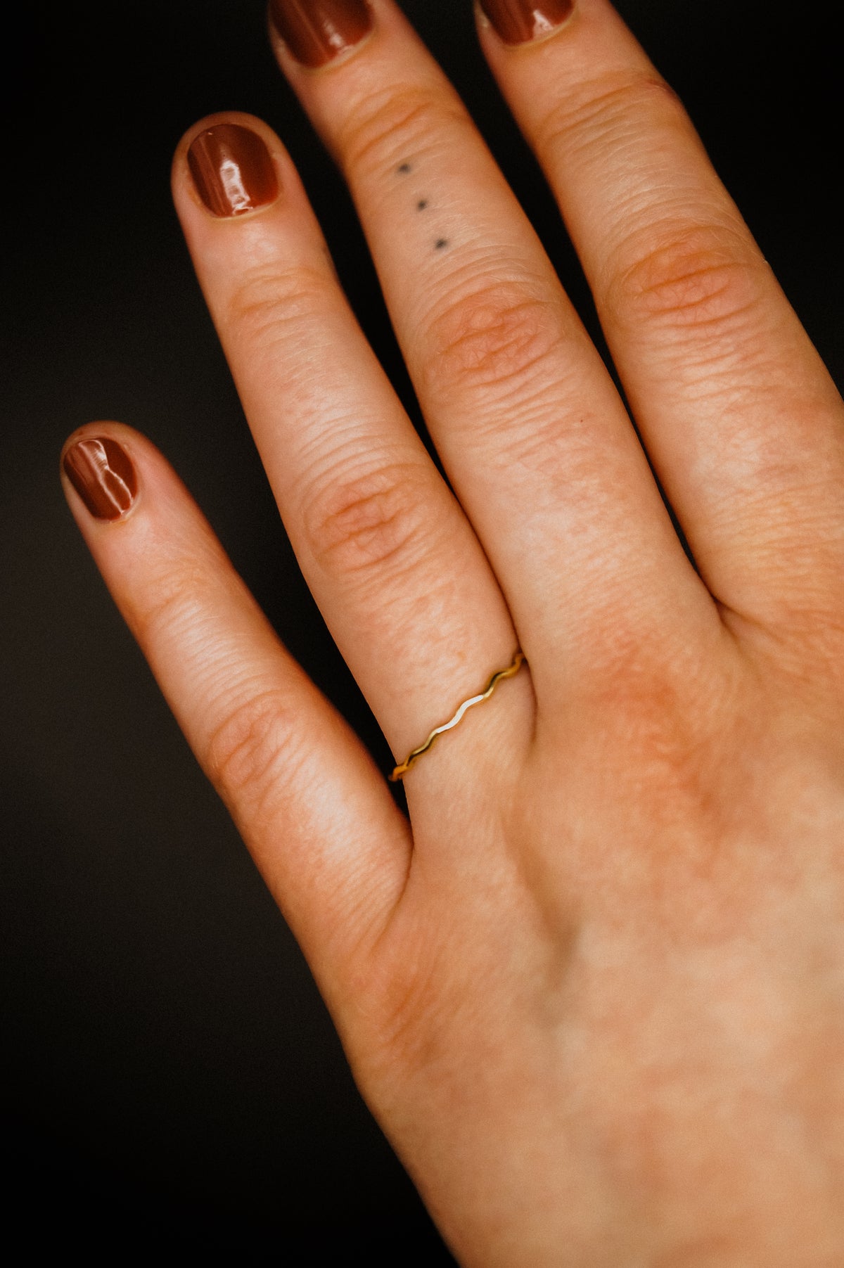 Squiggle Ring, Solid 14K Gold