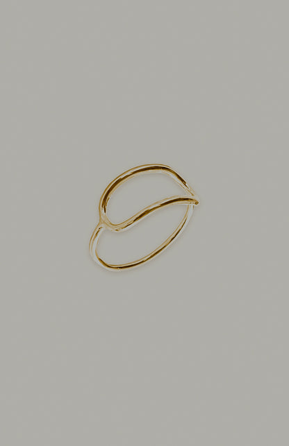 Stadium Ring, Solid 14K Gold
