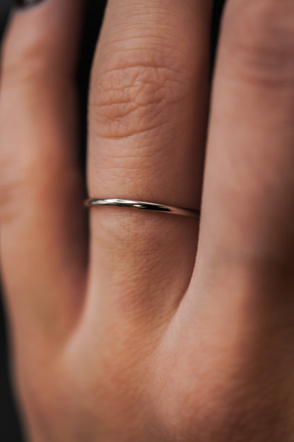 Thick Ring, Solid 14K White Gold