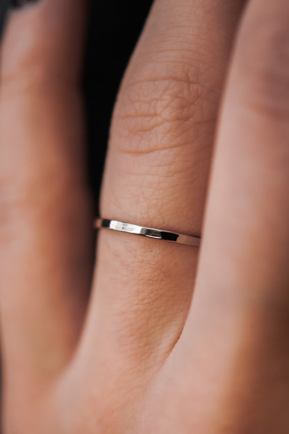 Thick Ring, Solid 14K White Gold