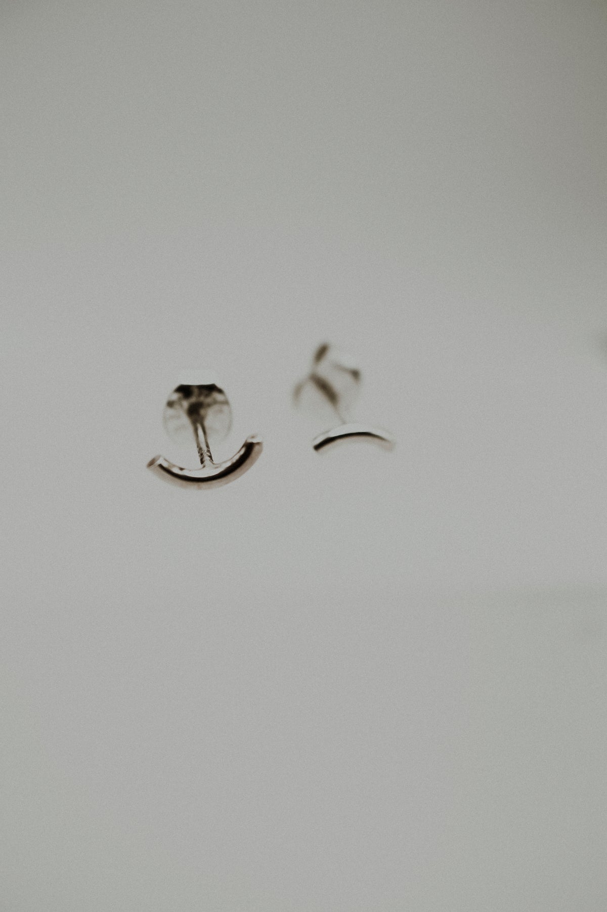 Tiny Arc Stud Earrings, Gold Fill, Rose Gold Fill or Sterling Silver