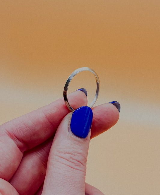 Thick Triangle Ring, Sterling Silver