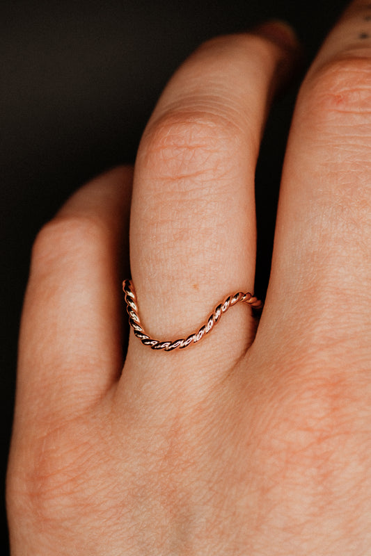 Twist Arc Ring, 14K Rose Gold Fill