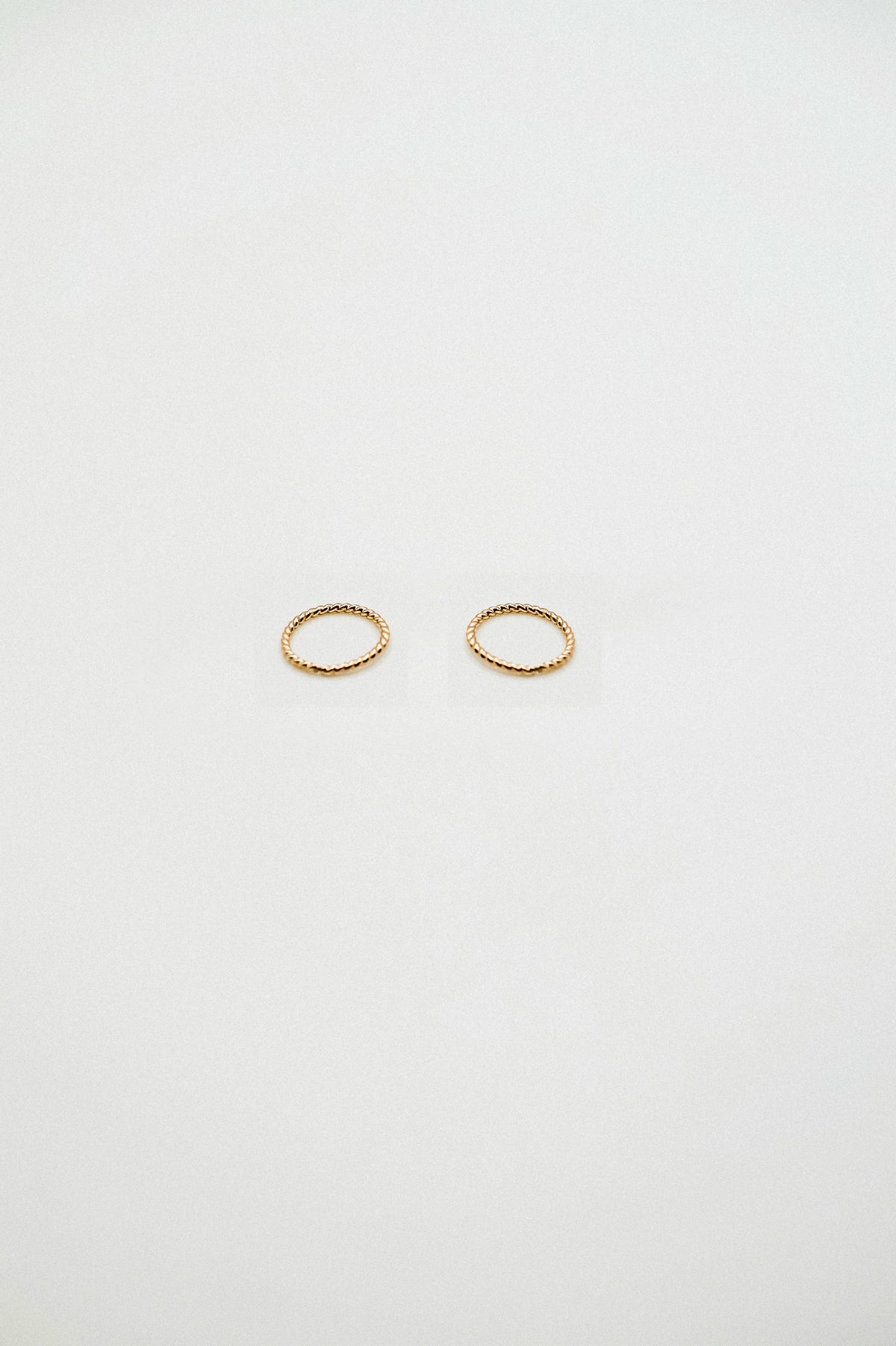 Twist Huggie Hoop Earring in Solid 14K Gold
