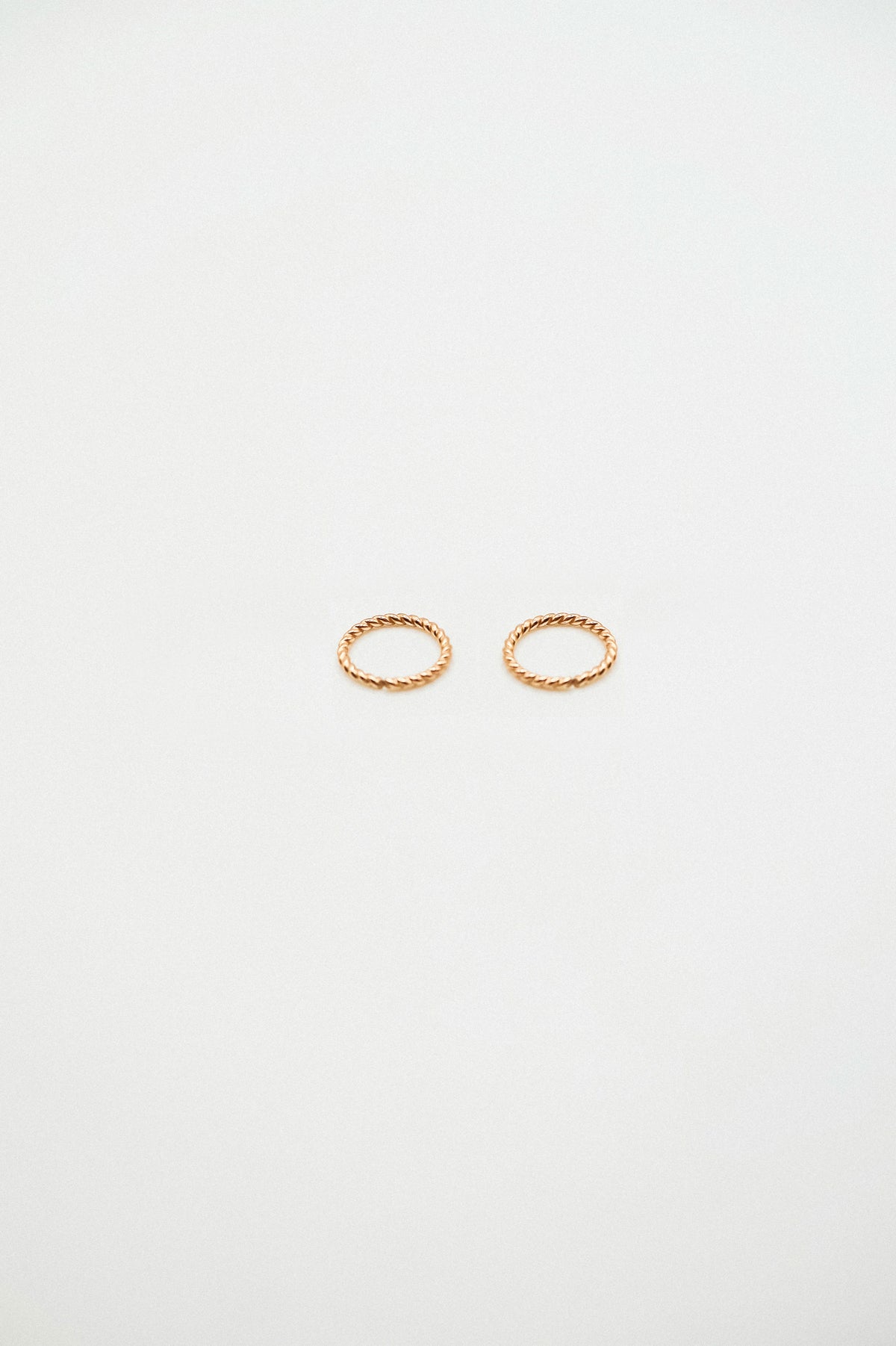 Twist Huggie Hoop Earring in Solid 14K Gold